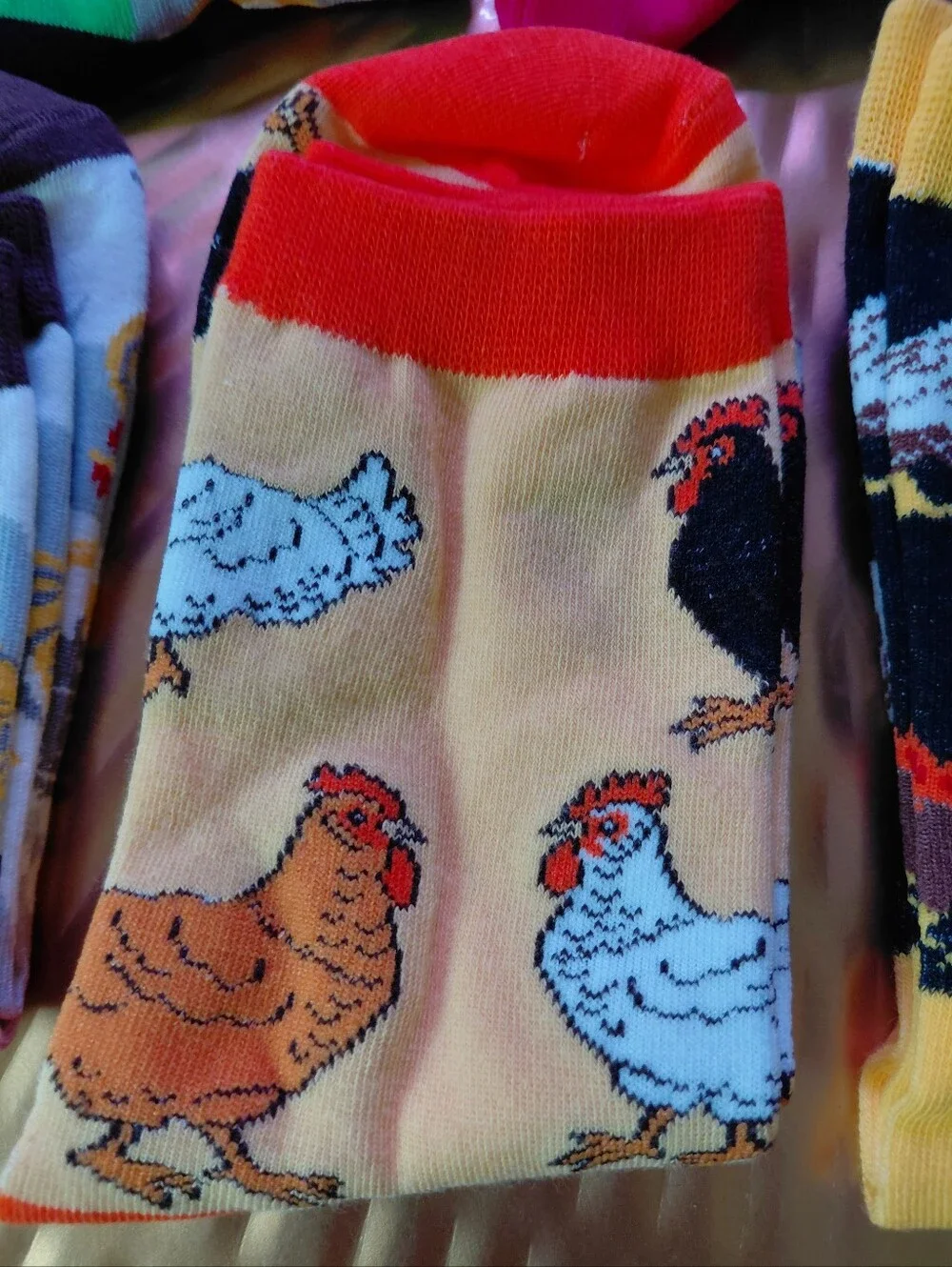 Colorful Chicken & Egg Novelty Women's Socks - Pack of 5 NWOT